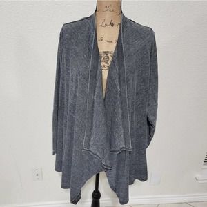 𝅺June‎ & Delancy grey asymmetrical jacket plus size 2X new!!!